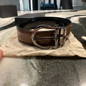 Salvatore Ferragamo Reversible Gancini Belt Brown and black size 34 minor defect